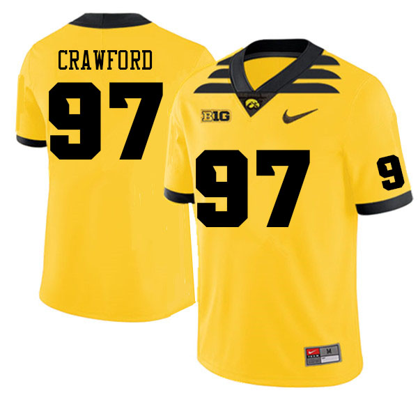 Men #97 Caden Crawford Iowa Hawkeyes College Football Jerseys Sale-Gold - Click Image to Close